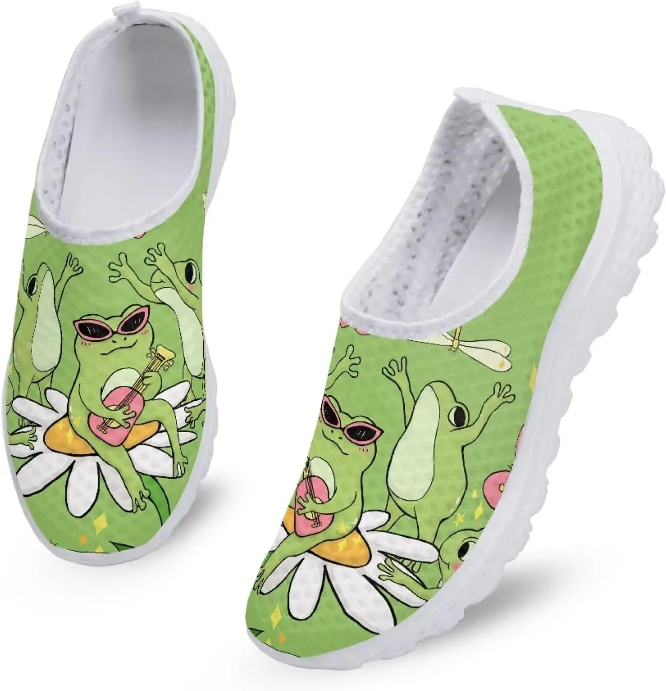 Slip On Walking Shoes for Womens Breathable Running Tennis Sneakers Comfort Anti-Slip Athletic Shoe for Travel Size 5.5-11.5 White Sole
