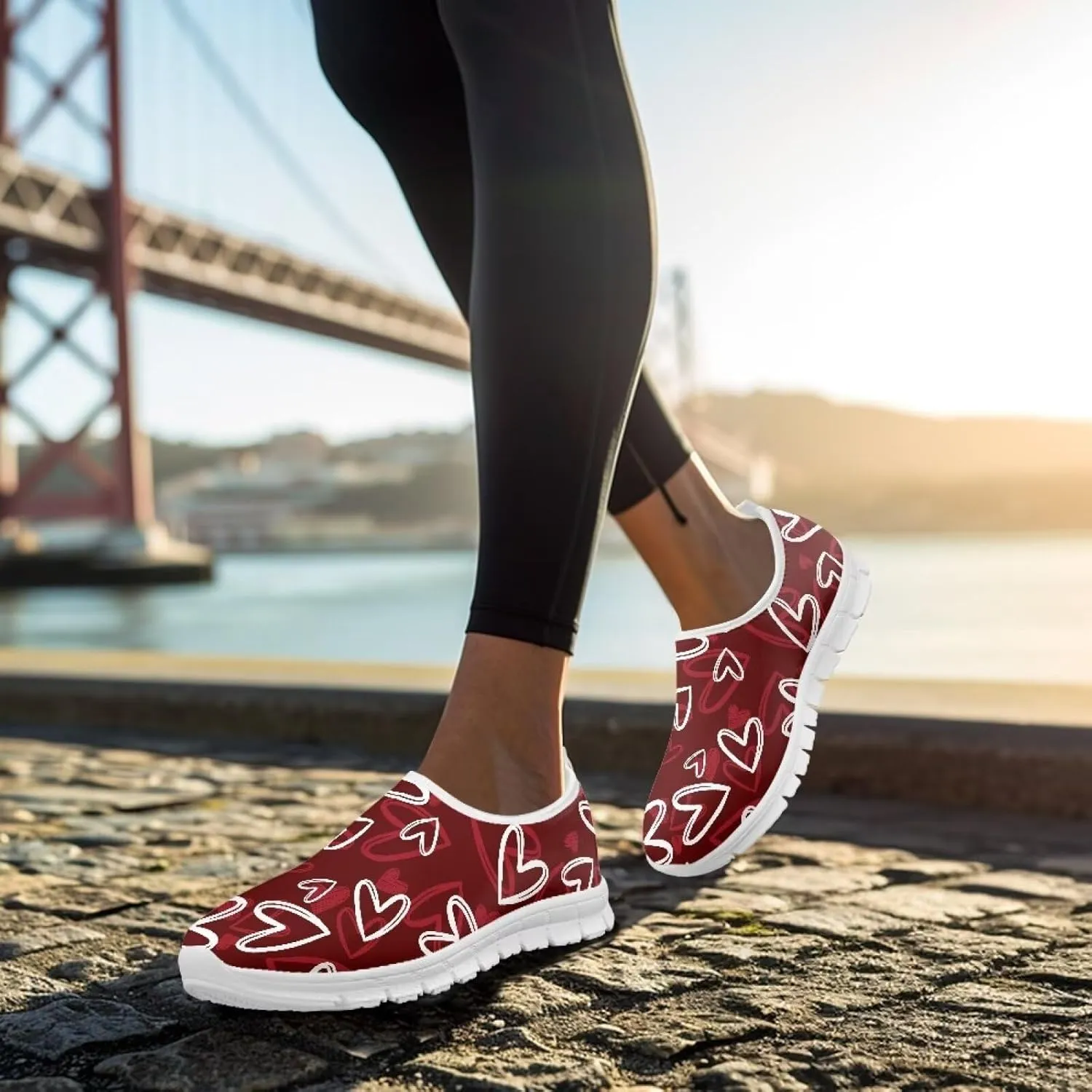 Sneakers for Women Low Top Shoes Womens Lightweight Tennis Loafers Slip on Casual Outdoor Workout Flats All Seasons White Sole