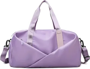 Sports Duffel Bags Women Sports Gym Bag Travel Dry Wet Bag Handbag Multifunction Swimming Shoulder Messenger Weekend Fitness Training Bag(Purple)