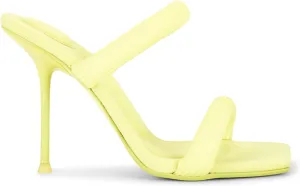 Strappy Heels Sandals for Women Two Strap Heels Square Toe Slip on Stiletto Shoes