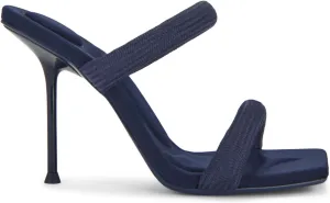 Strappy Heels Sandals for Women Two Strap Heels Square Toe Slip on Stiletto Shoes