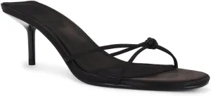Strappy Kitten Heels Sandals for Women Open Round Toe Slip On Mule Knotted Design Summer Fashion Shoes