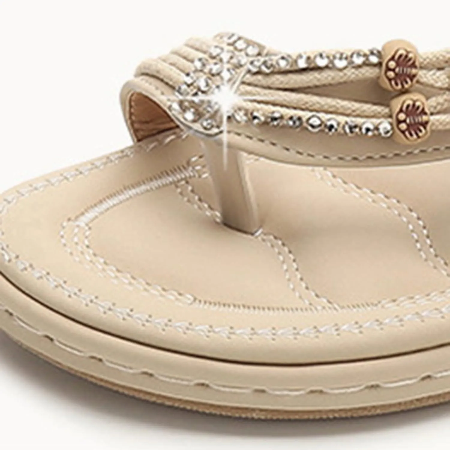 SuanlaTDS Women's Flat Sandals Dressy Summer Comfortable Bohemian Toe Ring Flip Flops Elastic Ankle Strap Slip-on Outdoor Walking Beach Shoes 2025 Arch Support Flats Sandal for Party