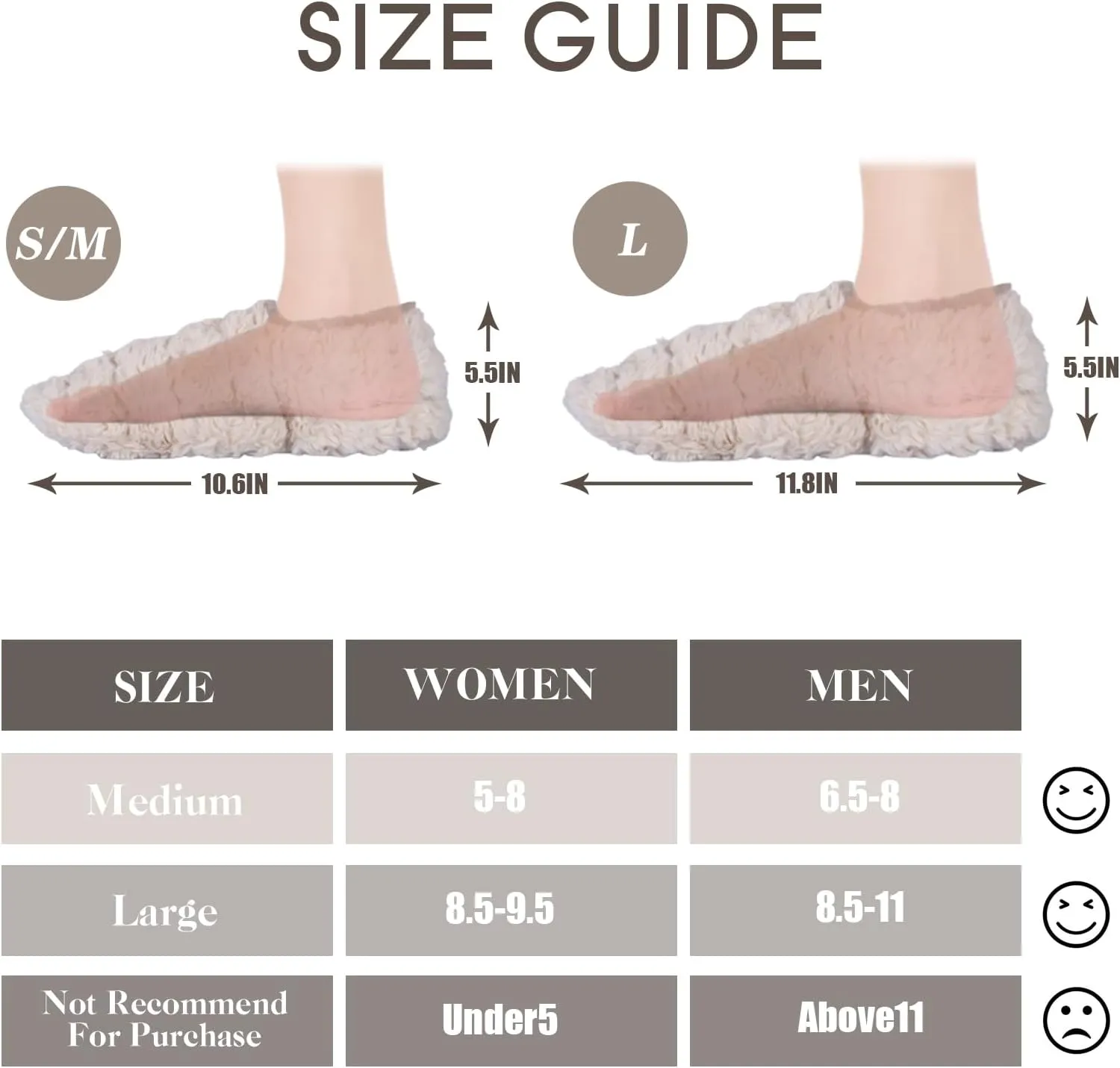 Suzzipad Microwavable Slippers and Foot Warmer for Bed, Microwave Heated Slippers for Women & Man, Feet Warmers for Plantar Fasciitis, Cold Feet, S/M