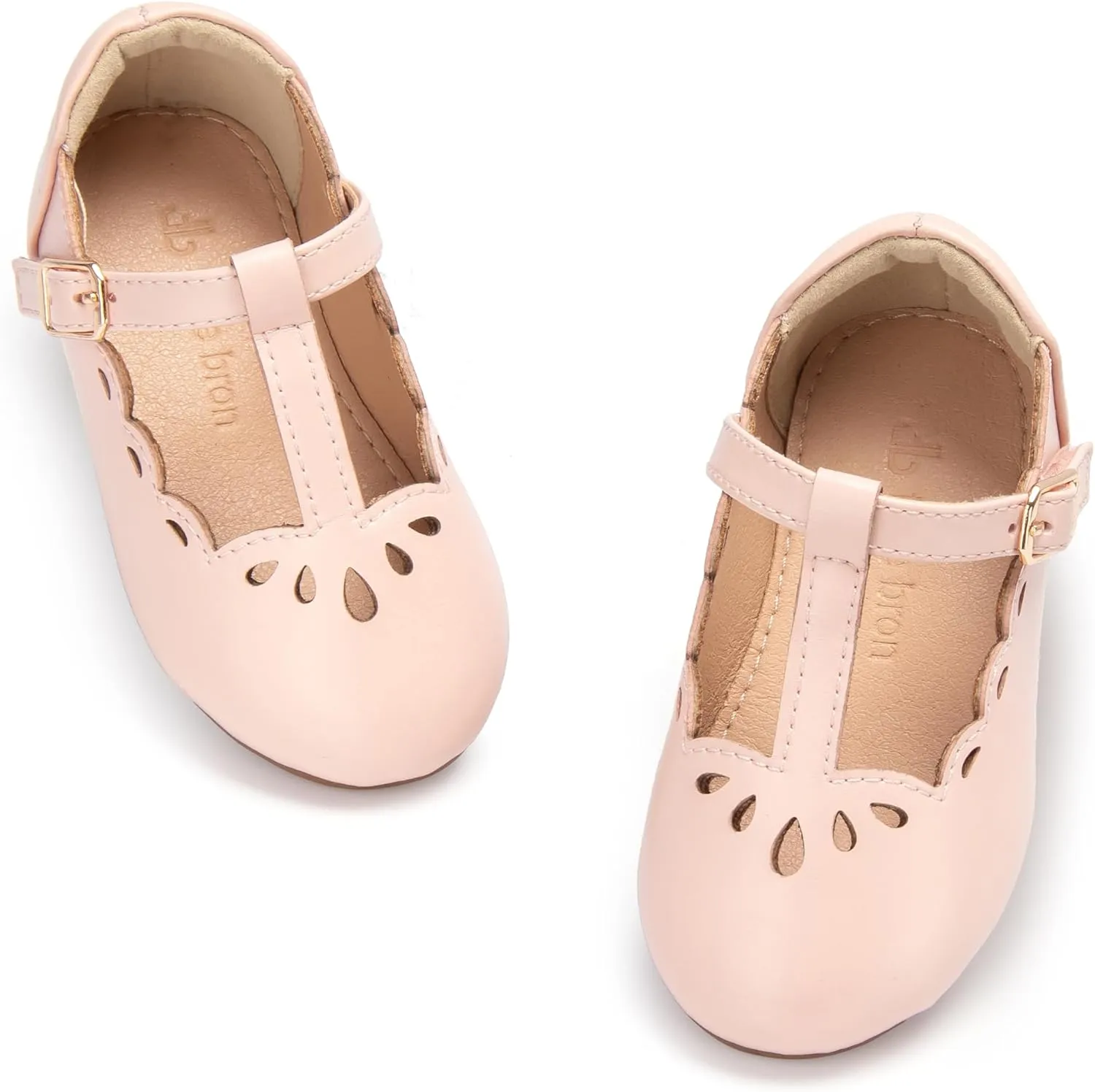 THEE BRON Mary Jane Shoes for Girls T-Strap Toddler Flats Patent Leather with Crafted Legacy