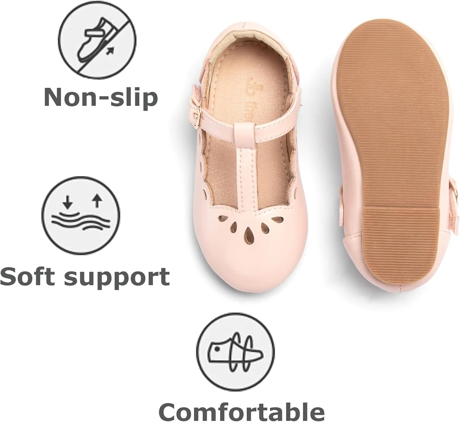 THEE BRON Mary Jane Shoes for Girls T-Strap Toddler Flats Patent Leather with Crafted Legacy