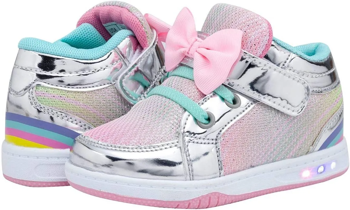 Toddler Glitter Shoes Girl's Flashing Sneakers with Cute Bowknot