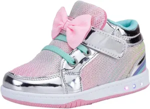 Toddler Glitter Shoes Girl's Flashing Sneakers with Cute Bowknot