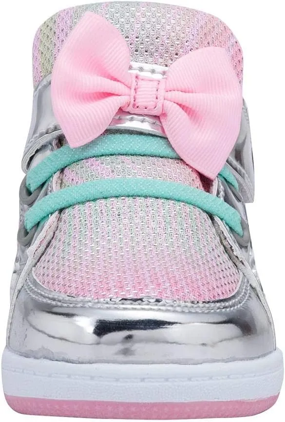 Toddler Glitter Shoes Girl's Flashing Sneakers with Cute Bowknot