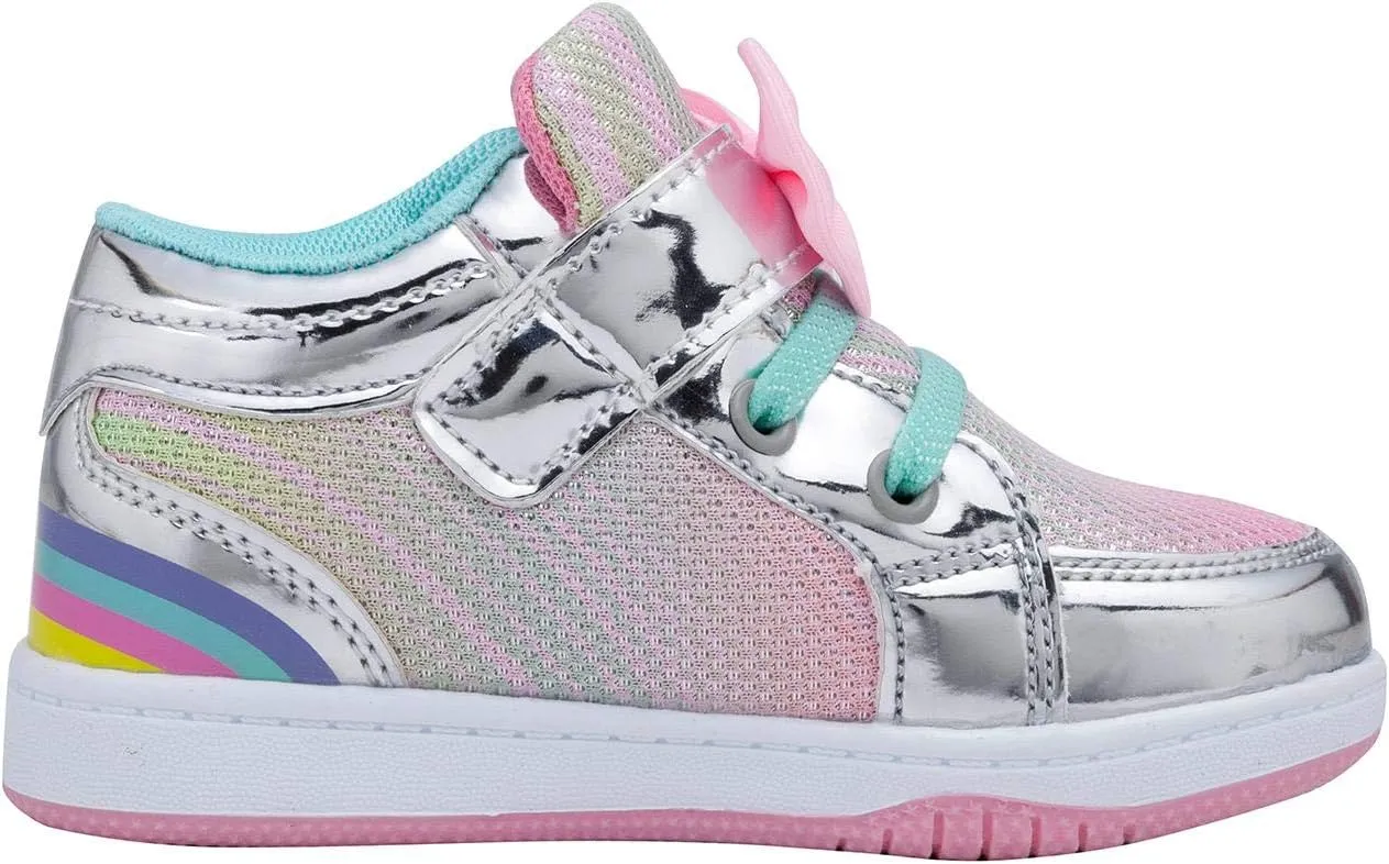 Toddler Glitter Shoes Girl's Flashing Sneakers with Cute Bowknot