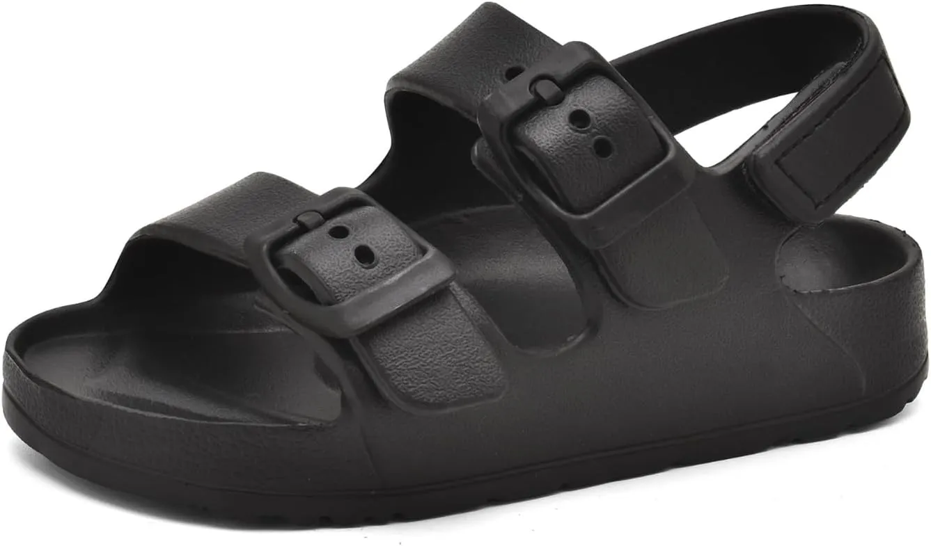 Toddler Unisex Adjustable Buckle Sandals – Comfortable Open Toe Beach & Pool Shoes for Boys & Girls with Back Strap