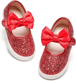 Toddler/Little Girls Sneakers-Slip On Glitter Sports Shoes for Running Walking