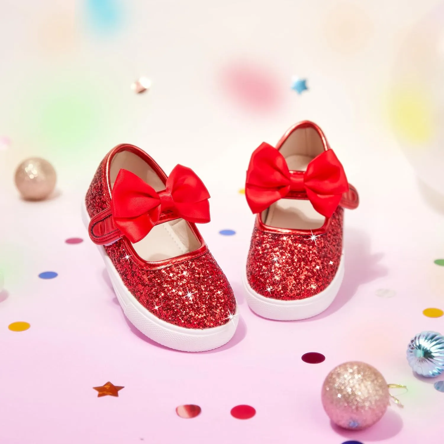 Toddler/Little Girls Sneakers-Slip On Glitter Sports Shoes for Running Walking