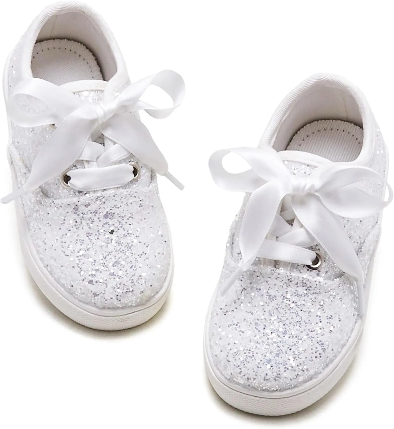 Toddler/Little Girls Sneakers-Slip On Glitter Sports Shoes for Running Walking
