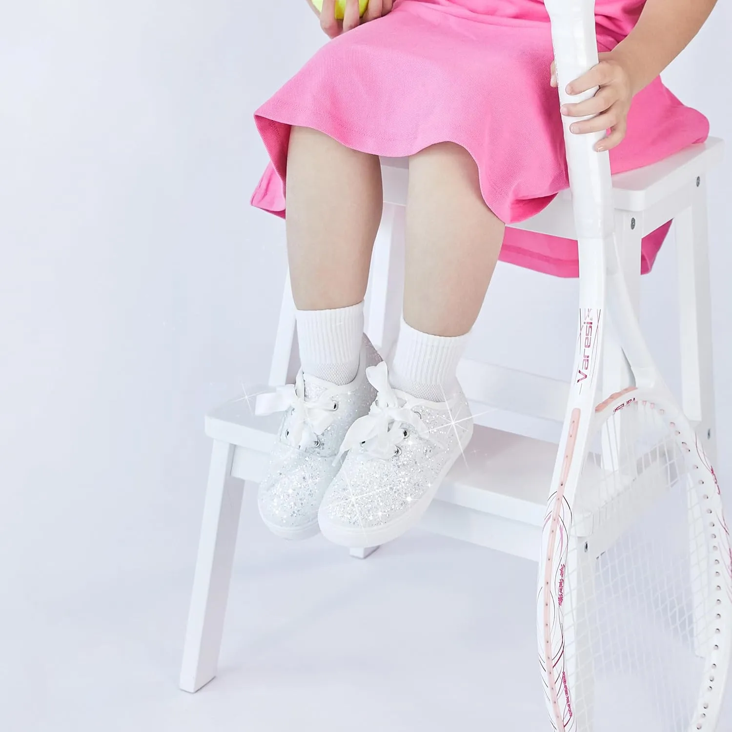 Toddler/Little Girls Sneakers-Slip On Glitter Sports Shoes for Running Walking