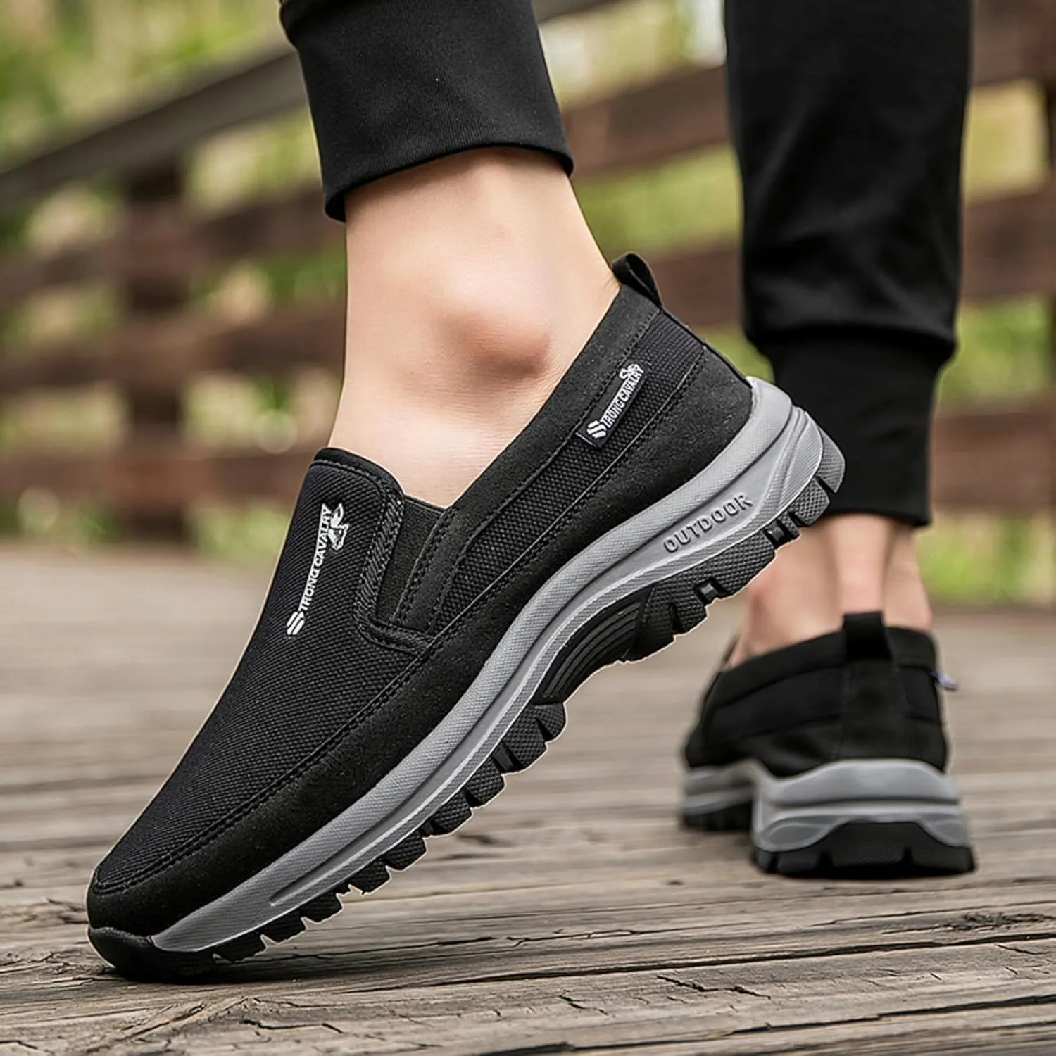Tongzone Men's Slip On Walking Shoes Mesh Lightweight Casual Work Loafer Sneakers
