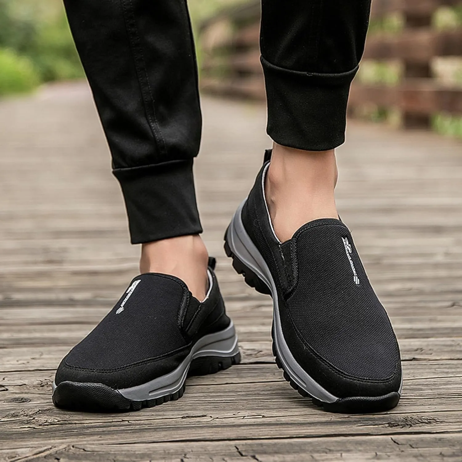 Tongzone Men's Slip On Walking Shoes Mesh Lightweight Casual Work Loafer Sneakers