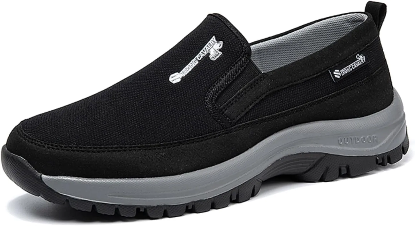 Tongzone Men's Slip On Walking Shoes Mesh Lightweight Casual Work Loafer Sneakers
