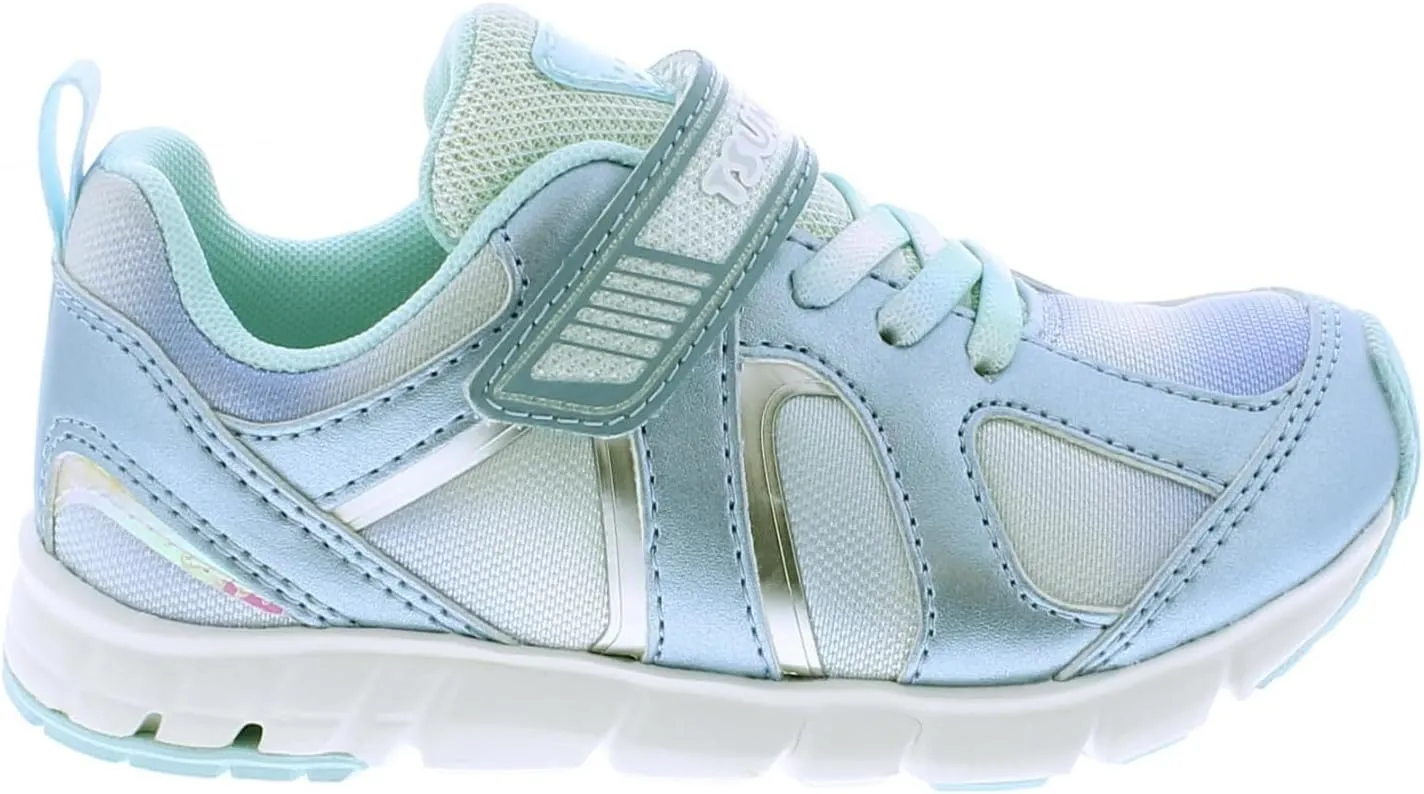 TSUKIHOSHI RAINBOW Kids Shoes - Strap-Closure Machine-Washable Kids Sneakers with Wide Toe Box and Slip-Resistant, Non-Marking Outsoles, Blue/Blue - 4 Big Kid (8-12 Years)