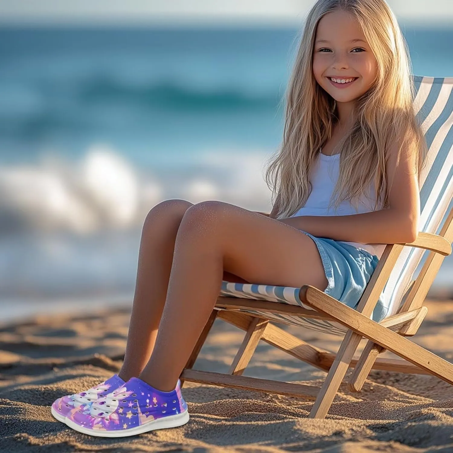 Unisex Kids Garden Shoes for Girls Boys Slip on Water Shoes Lightweight Beach Walking Sneakers Girls Axolotl Sandals