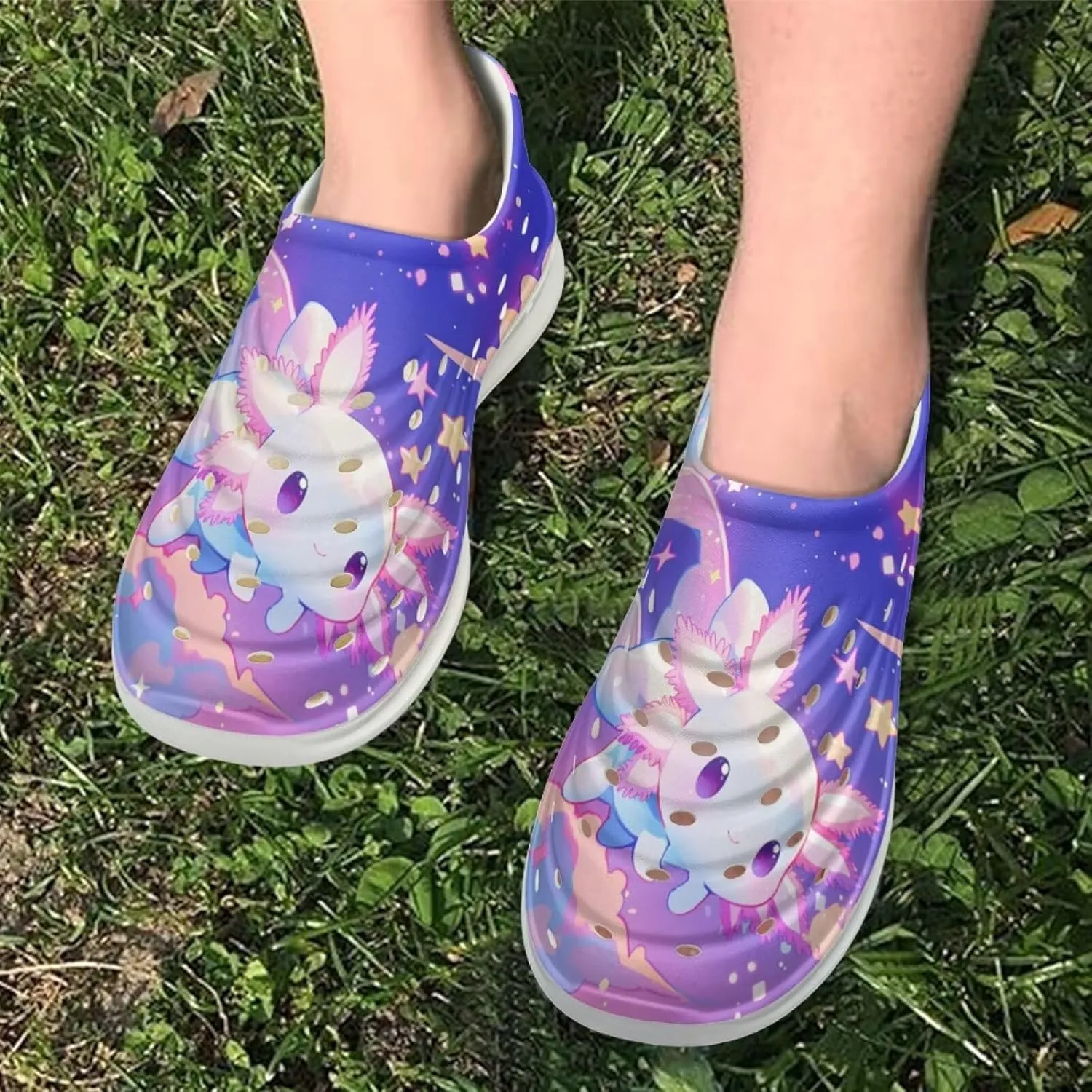 Unisex Kids Garden Shoes for Girls Boys Slip on Water Shoes Lightweight Beach Walking Sneakers Girls Axolotl Sandals