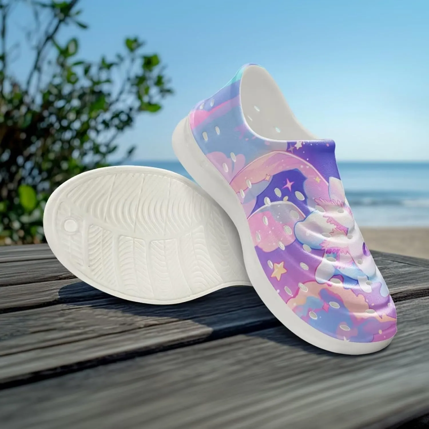 Unisex Kids Garden Shoes for Girls Boys Slip on Water Shoes Lightweight Beach Walking Sneakers Girls Axolotl Sandals