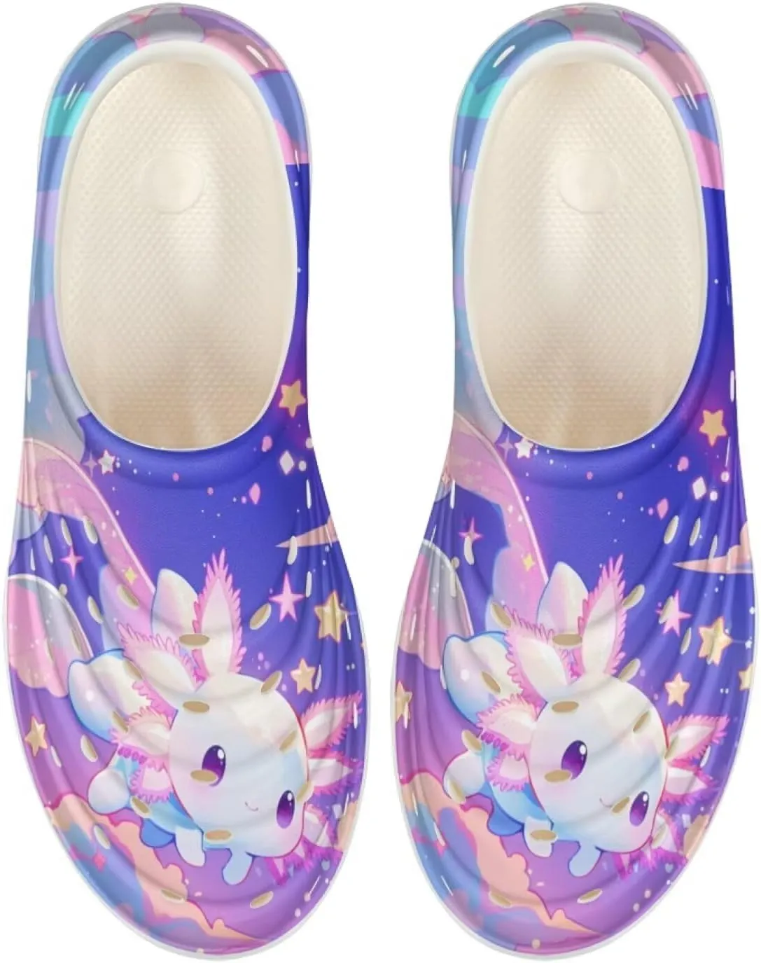 Unisex Kids Garden Shoes for Girls Boys Slip on Water Shoes Lightweight Beach Walking Sneakers Girls Axolotl Sandals