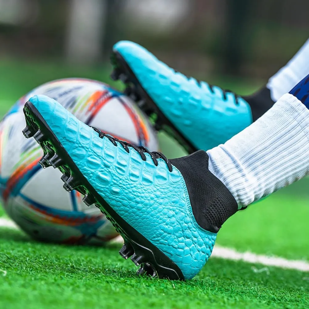 VAXAV Unisex's Fashion Sports High-Top FG Trainers Cleats Football Sneakers Long Studs AG Soccer Shoes
