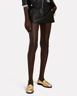 Vlogo Chain Metallic Leather Loafers