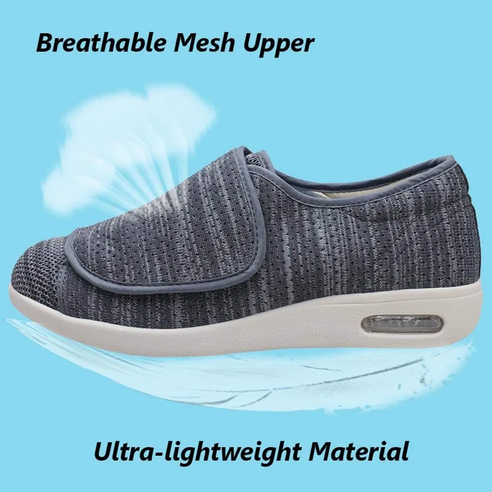 W&LESVAGO Women's Wide Width Diabetic Edema Shoes with Fully Adjustable Closures Easy On/Off, Air Cushion Walking Sneakers for Elderly Swollen Feet Outdoor
