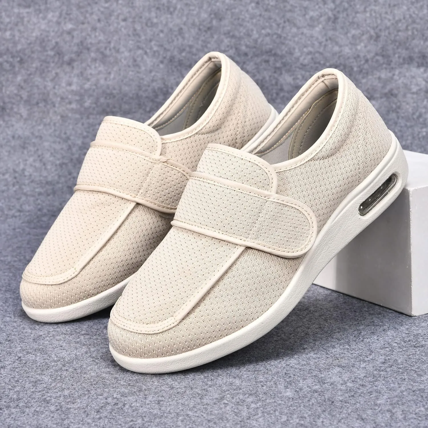 W&LESVAGO Women's Wide Width Diabetic Shoes with Adjustable Closures Easy On/Off, Breathable Lightweight Comfortable Walking Sneakers for Edema Swollen Feet Summer