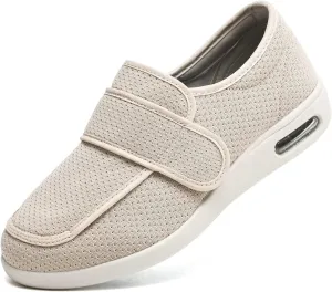 W&LESVAGO Women's Wide Width Diabetic Shoes with Adjustable Closures Easy On/Off, Breathable Lightweight Comfortable Walking Sneakers for Edema Swollen Feet Summer