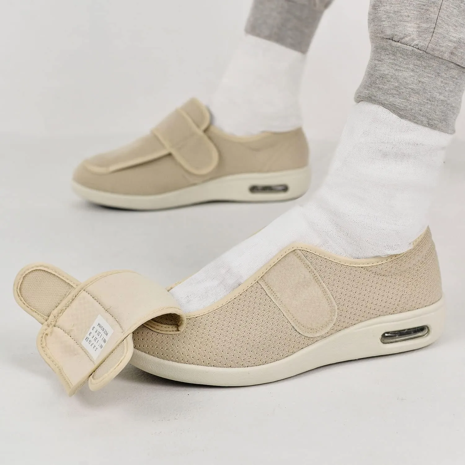 W&LESVAGO Women's Wide Width Diabetic Shoes with Adjustable Closures Easy On/Off, Breathable Lightweight Comfortable Walking Sneakers for Edema Swollen Feet Summer