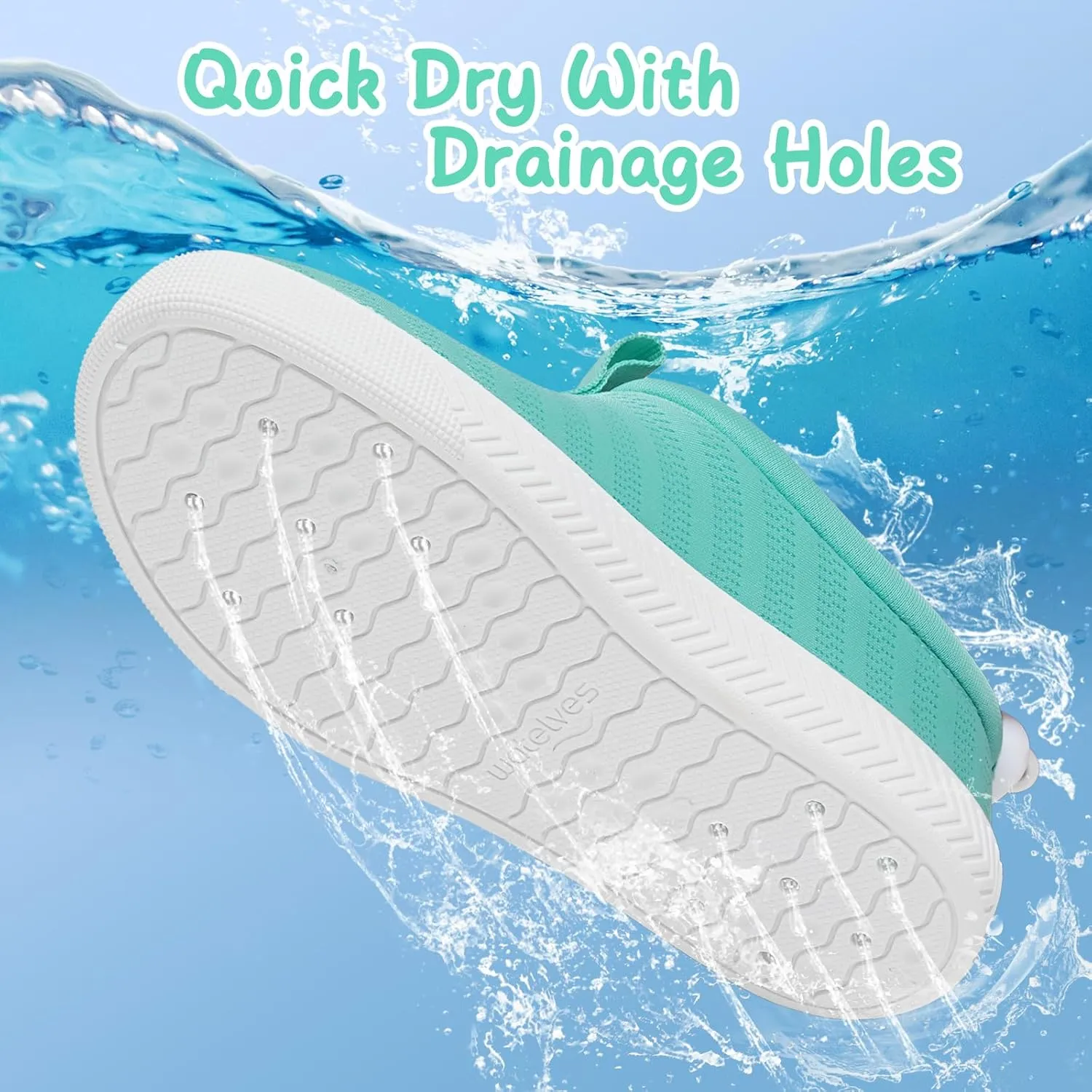 WateLves Toddler Water Shoes Kids Boys and Girls Quick Dry Water Sneakers Slip On Aqua Swim Shoes for Beach Daily Walking