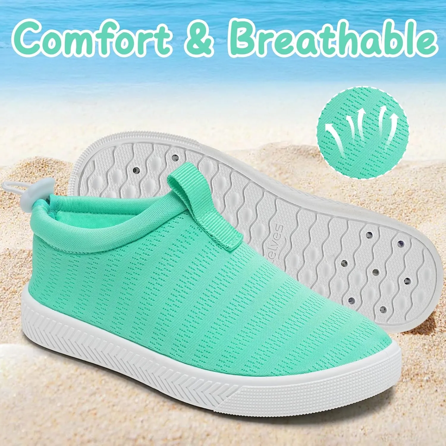 WateLves Toddler Water Shoes Kids Boys and Girls Quick Dry Water Sneakers Slip On Aqua Swim Shoes for Beach Daily Walking