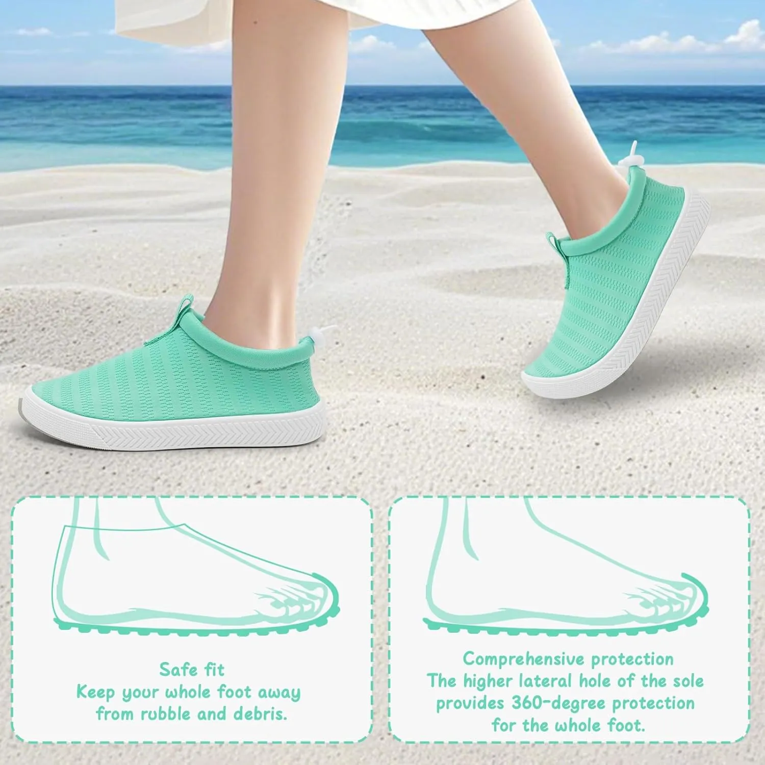 WateLves Toddler Water Shoes Kids Boys and Girls Quick Dry Water Sneakers Slip On Aqua Swim Shoes for Beach Daily Walking