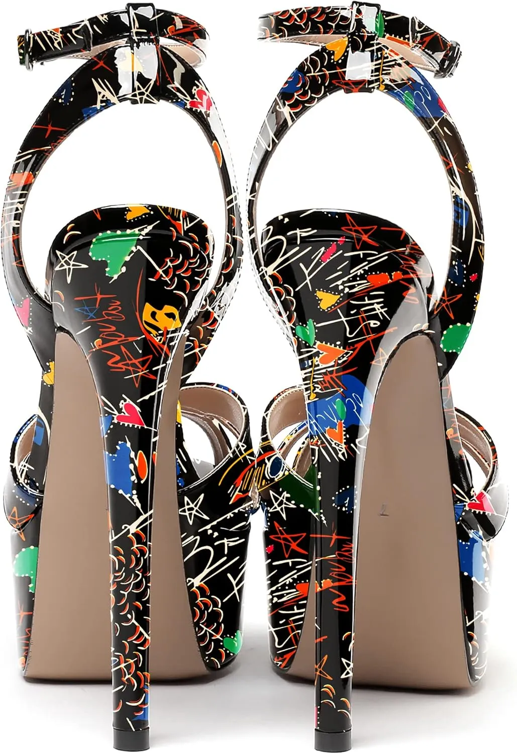 WAYDERNS Women's Patent Peep Toe Ankle Strap Platform Slingback Stiletto High Heel Sandals 6 Inch