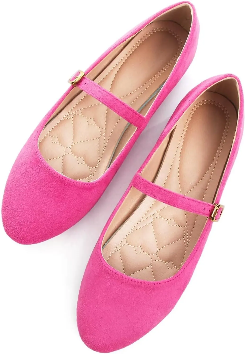 WENJIAZHIZHI Women's Ankle Strap Mary Jane Flats Shoes for Women Comfortable Round Toe Casual Slip-On Ballet Walking Flats Dress Shoes