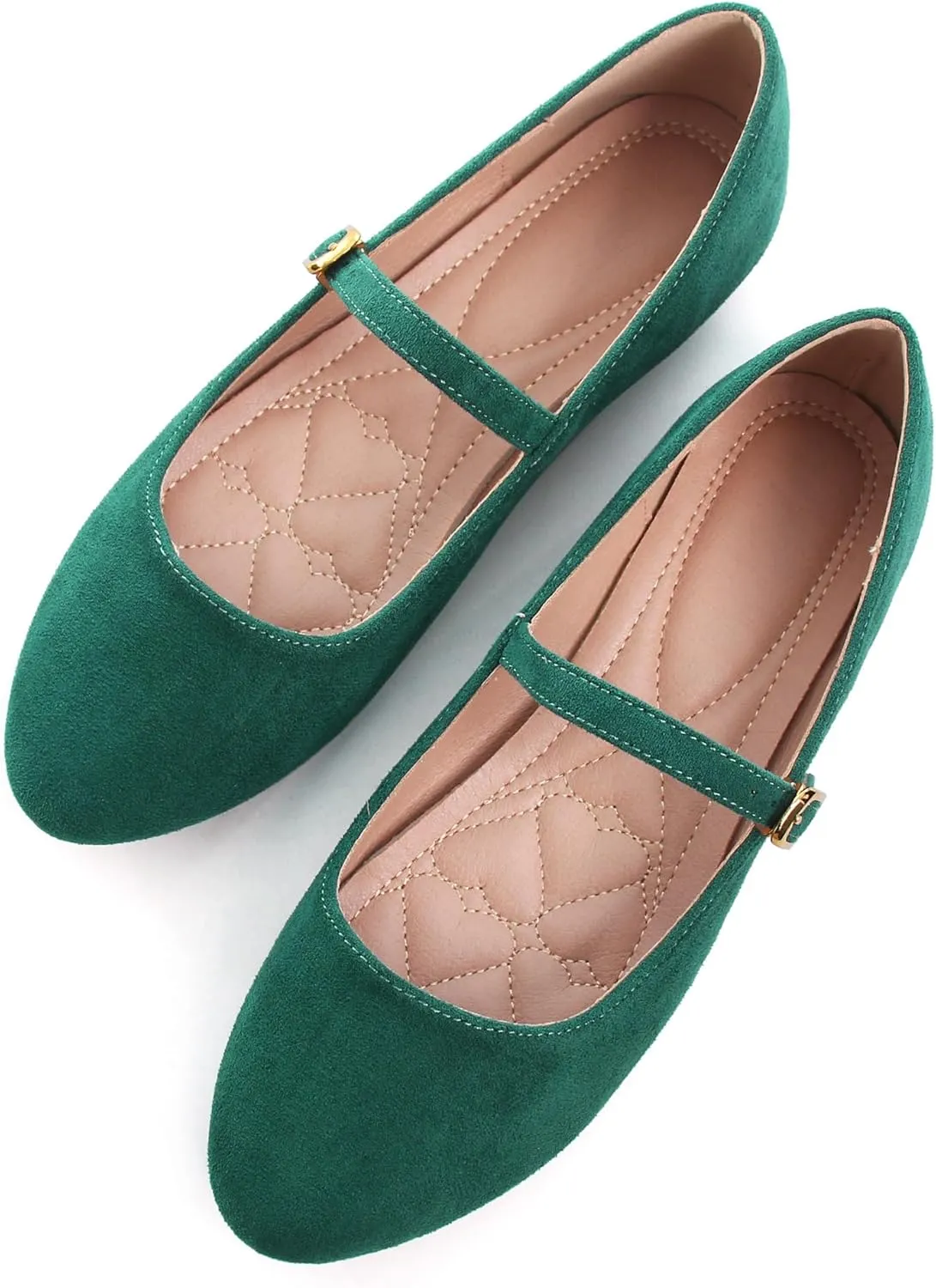 WENJIAZHIZHI Women's Ankle Strap Mary Jane Flats Shoes for Women Comfortable Round Toe Casual Slip-On Ballet Walking Flats Dress Shoes