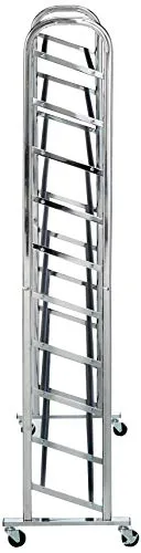 Whitmor 10 Tier Shoe Tower - 50 Pair - Rolling Shoe Rack with Locking Wheels - Chrome