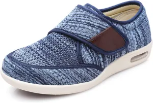 Wide Shoes with Adjustable Strap, Diabetic Shoes for Swollen Feet Easy Put On/Off Shoes for Seniors