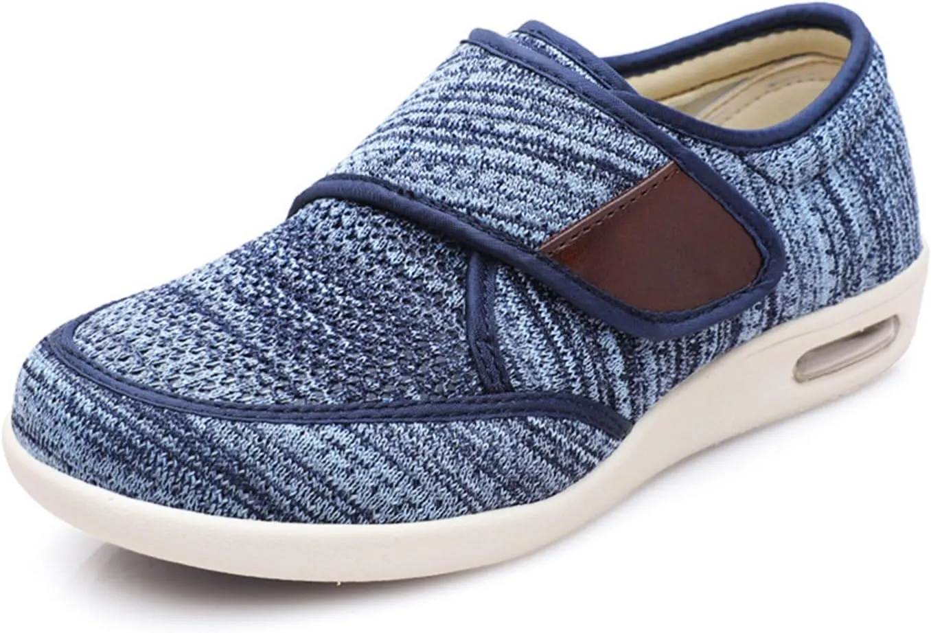 Wide Shoes with Adjustable Strap, Diabetic Shoes for Swollen Feet Easy Put On/Off Shoes for Seniors