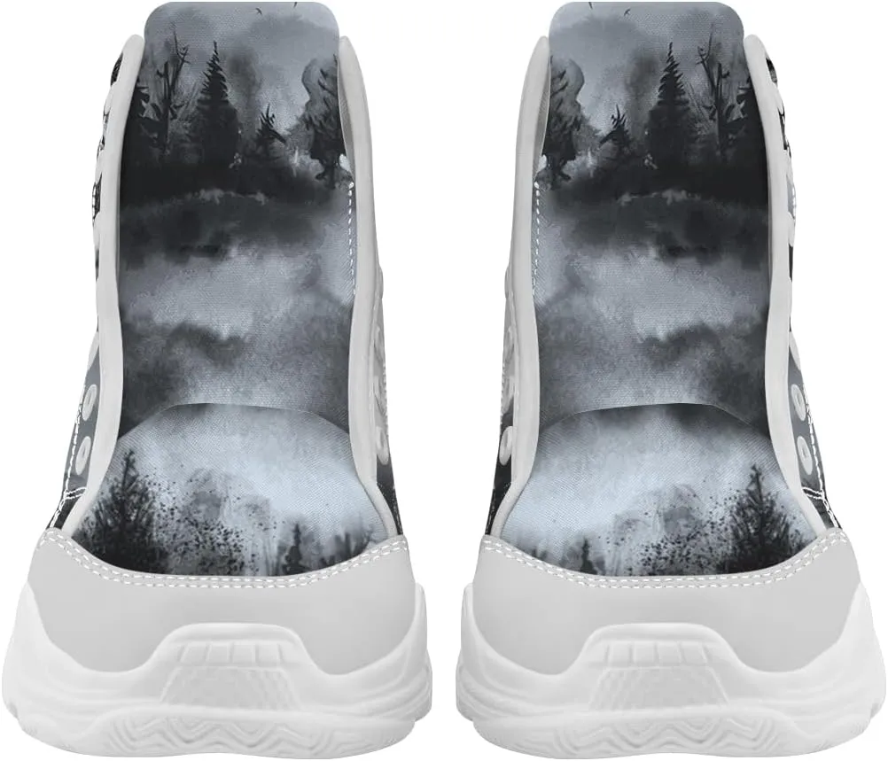 Wolf Shoes for Women Men Canvas High Top Sneakers Gifts for Him Her