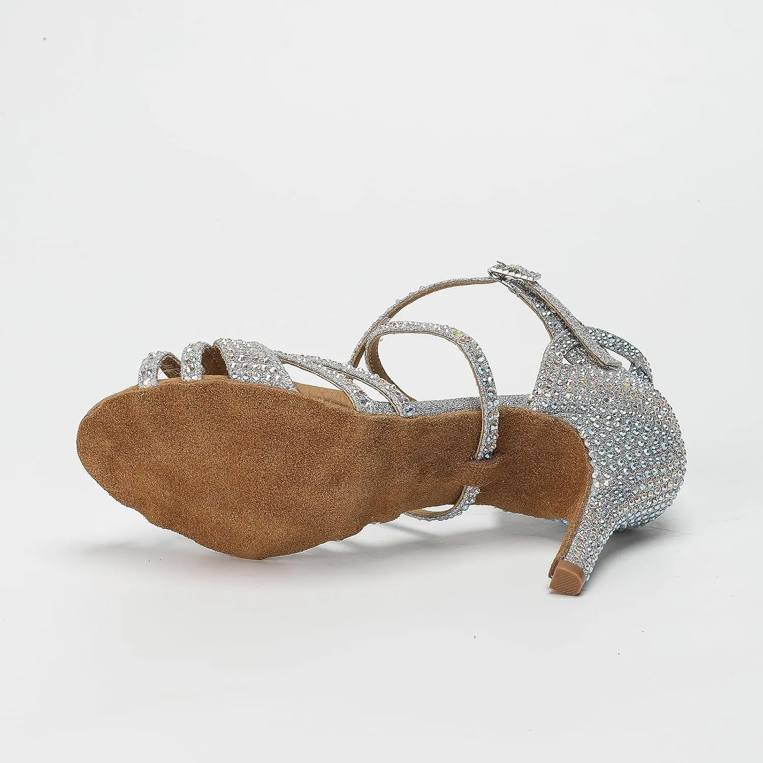 Women Ballroom Dance Shoes Diamond-Studded Fashion High Heel Professional Practice Performance Sandals