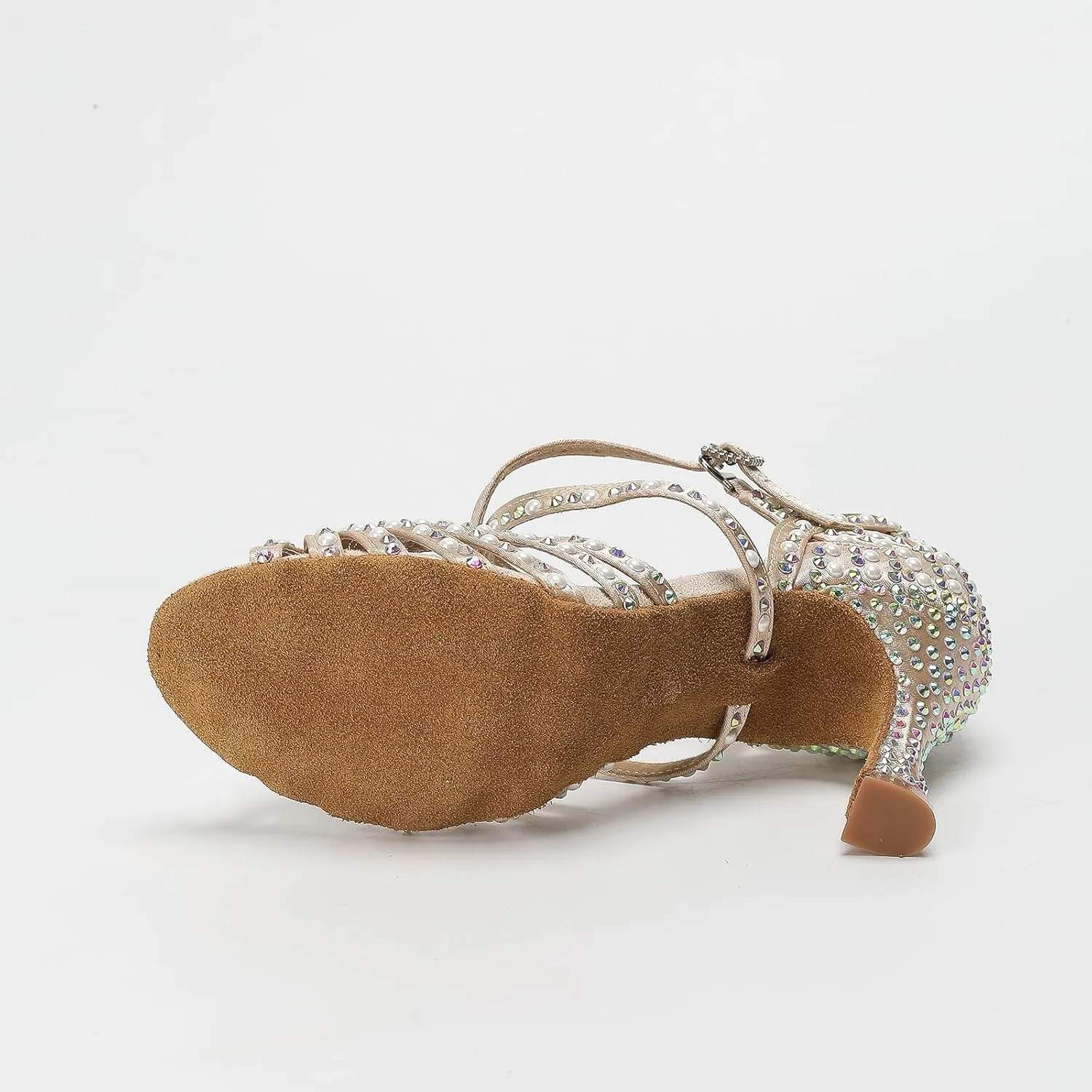 Women Ballroom Dance Shoes Diamond-Studded Fashion High Heel Sandals Latin Salsa Practice Performance Shoes
