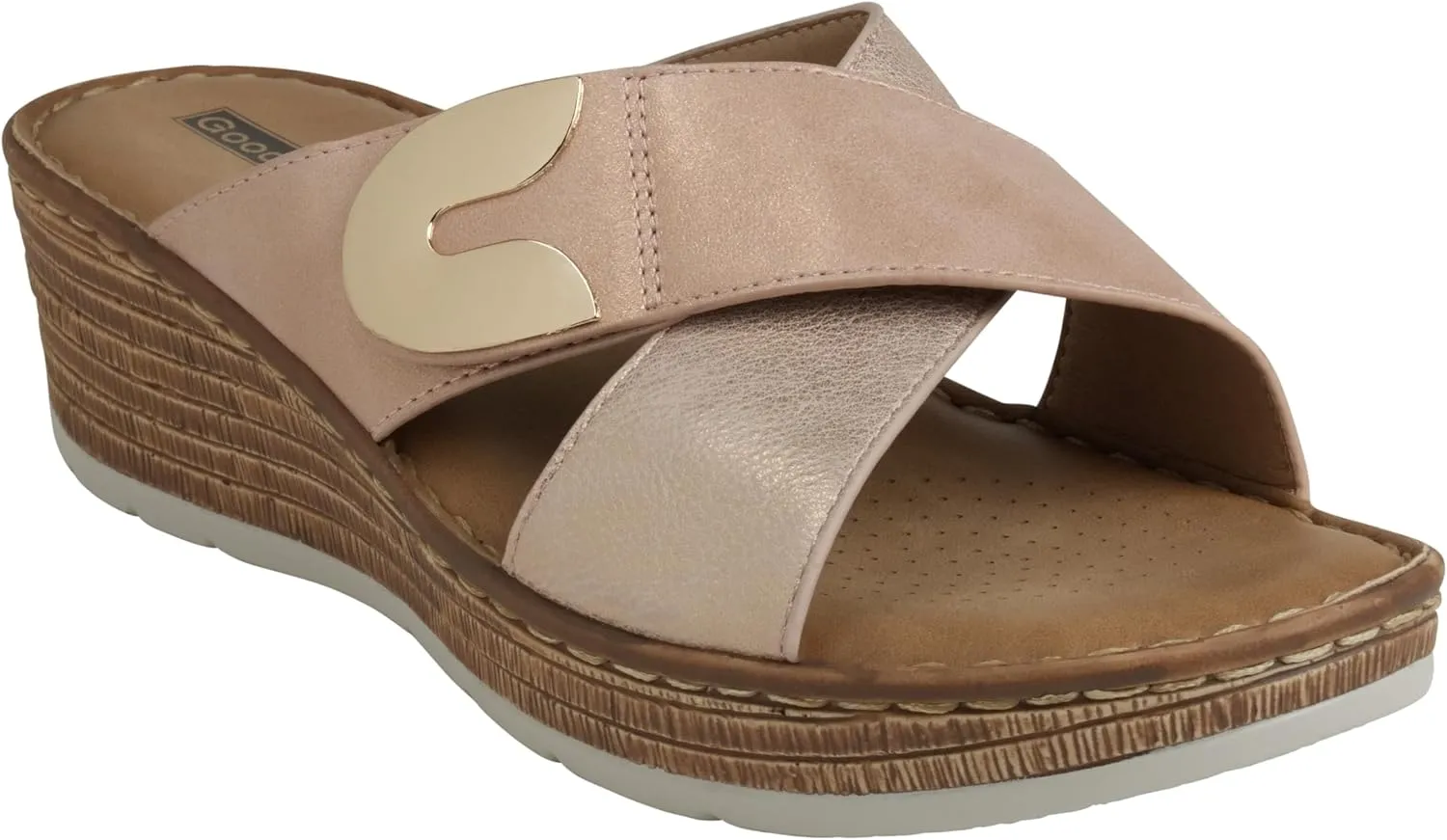 Women's Demi Cross Strap Comfy Wedge Sandals