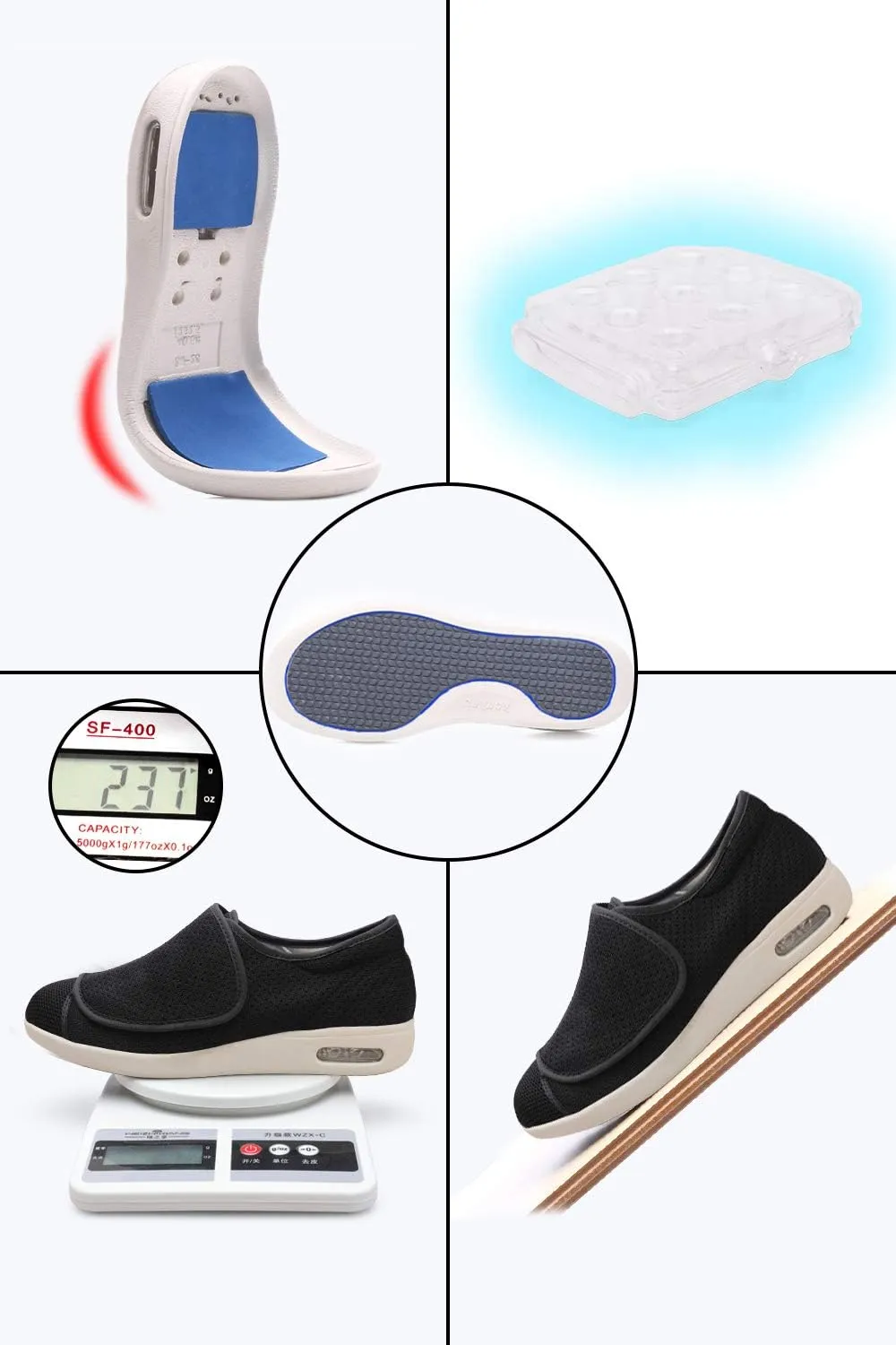 Women's Diabetic Shoes Add Fertilizer to Widen Swollen Feet, Easy to Put On and Take Off, Adjustable Indoor and Outdoor Non-Slip Walking Sneakers