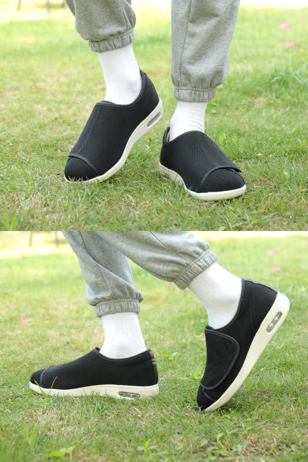 Women's Diabetic Shoes Add Fertilizer to Widen Swollen Feet, Easy to Put On and Take Off, Adjustable Indoor and Outdoor Non-Slip Walking Sneakers