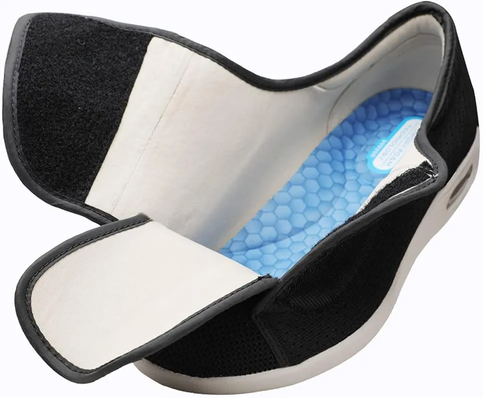Women's Diabetic Shoes Add Fertilizer to Widen Swollen Feet, Easy to Put On and Take Off, Adjustable Indoor and Outdoor Non-Slip Walking Sneakers
