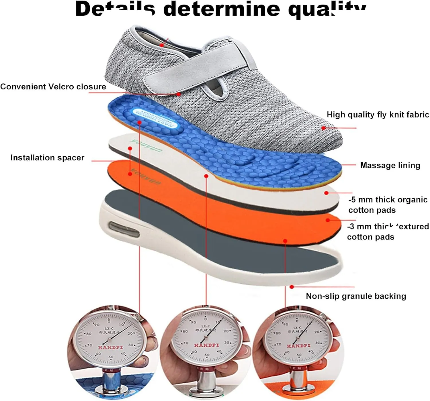 Women's Diabetic Shoes,Men's Extra Wide Fitting Sneakers for Older Adults with Swollen Feet